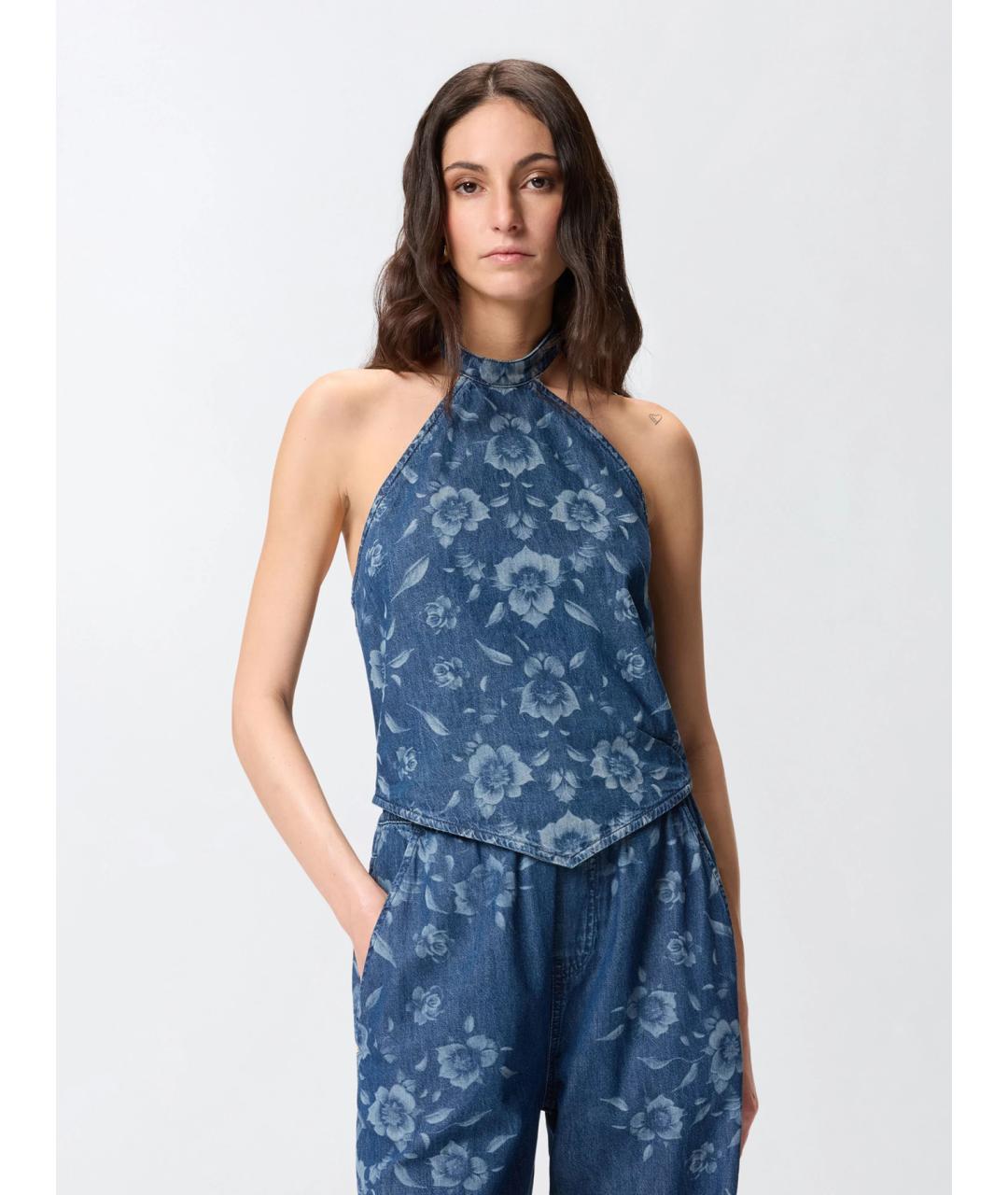 PINKO Синяя хлопковая блузы, фото 3