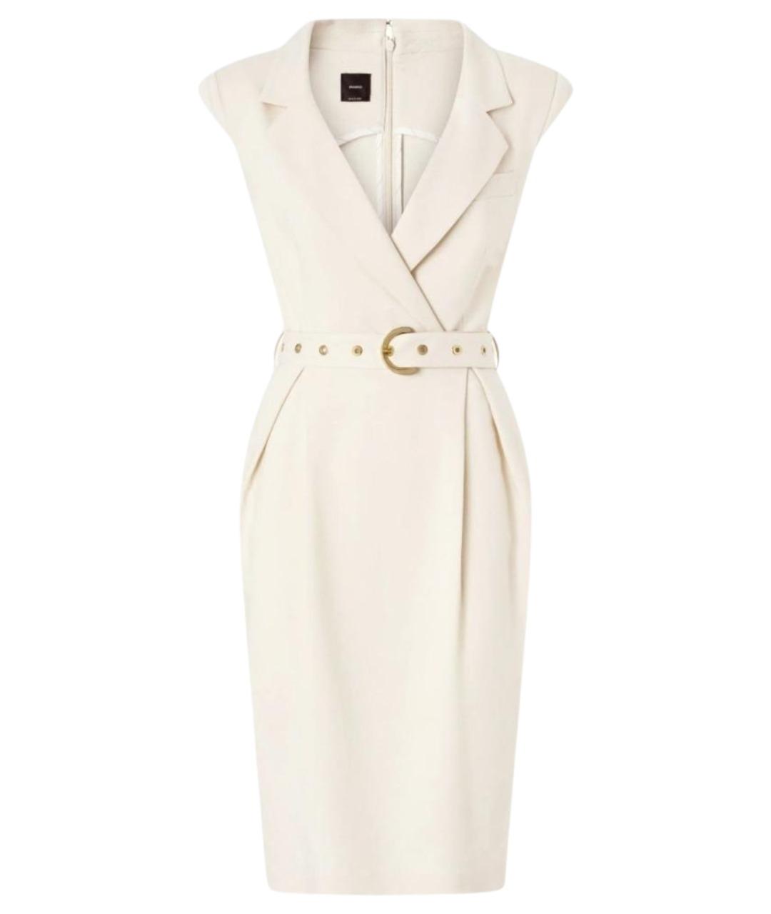 PINKO Бежевое вискозное повседневное платье, фото 1