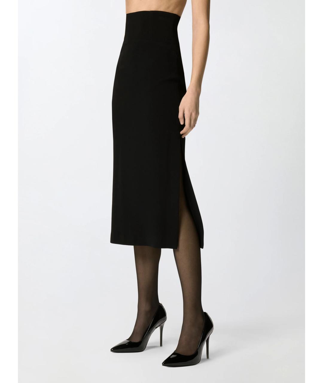 PINKO Черная вискозная юбка миди, фото 3