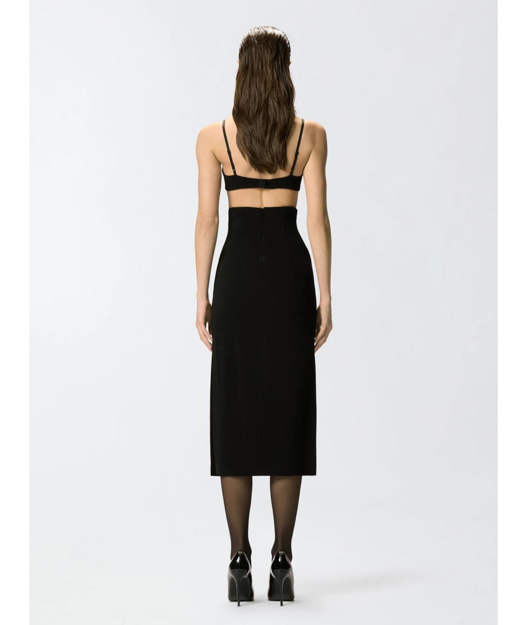 PINKO Черная вискозная юбка миди, фото 4