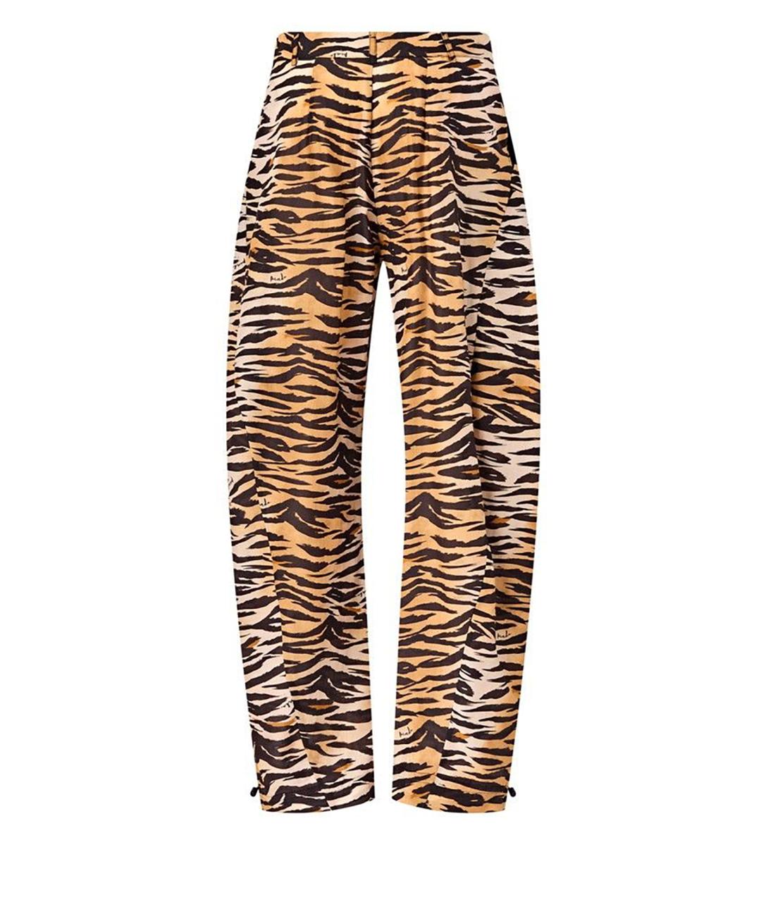 PINKO Коричневые хлопковые прямые брюки, фото 2