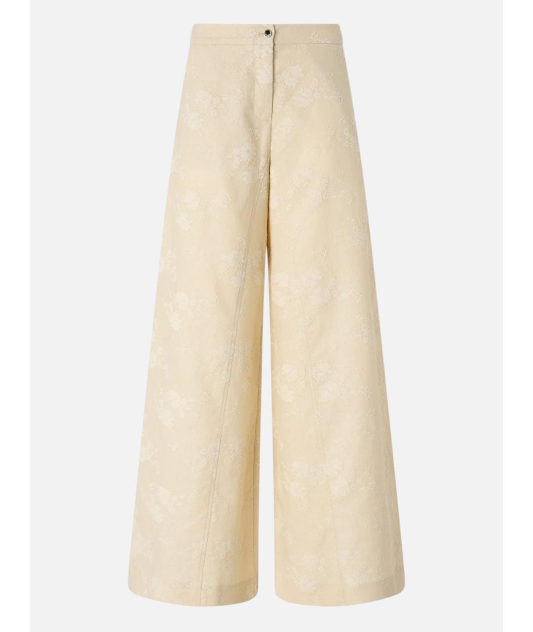 PINKO Бежевые льняные брюки широкие, фото 3