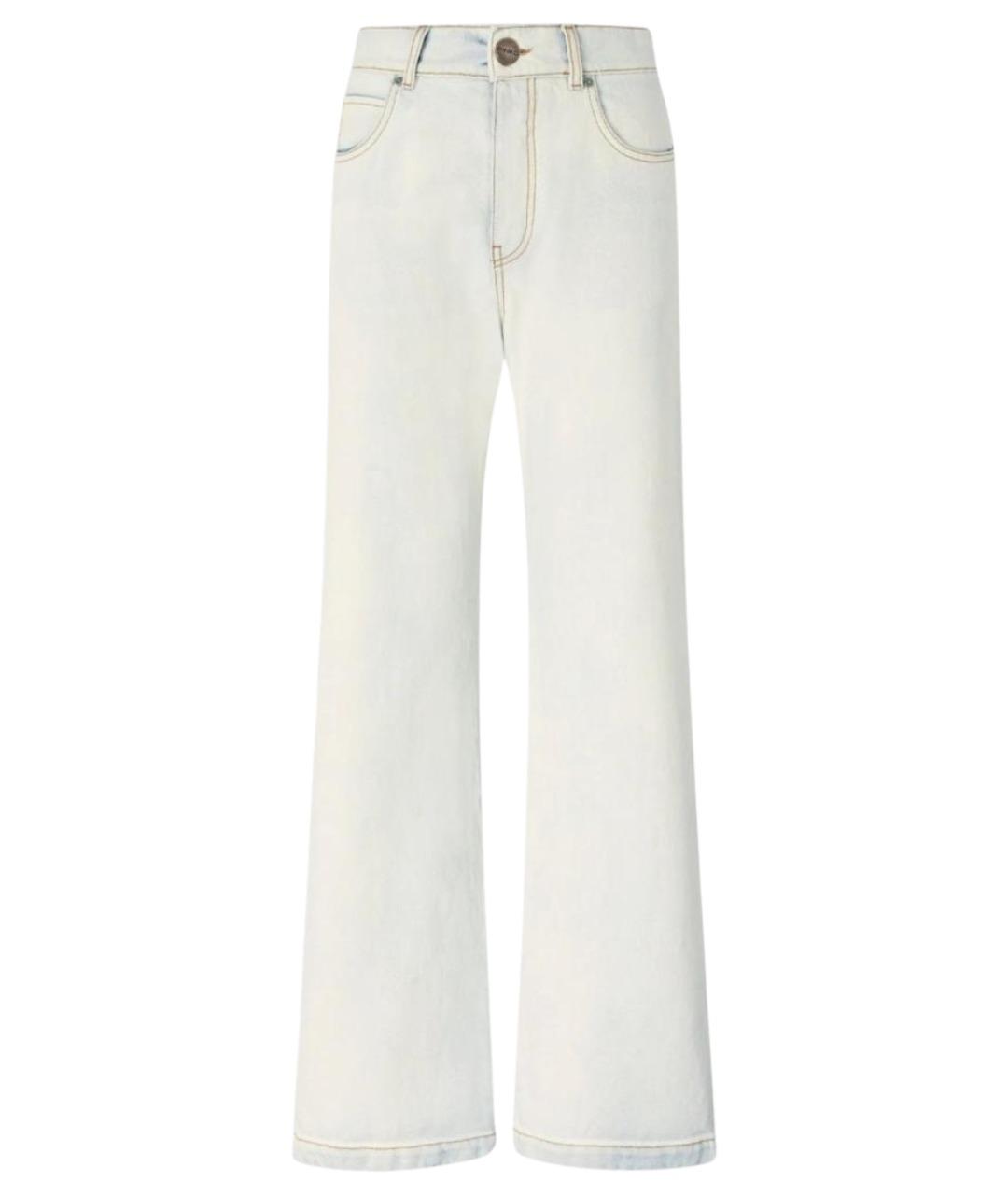 PINKO Белые хлопковые прямые джинсы, фото 1