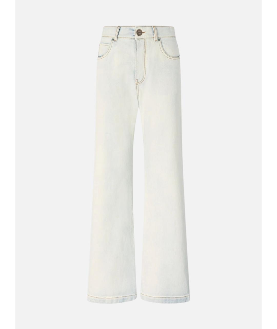 PINKO Белые хлопковые прямые джинсы, фото 8