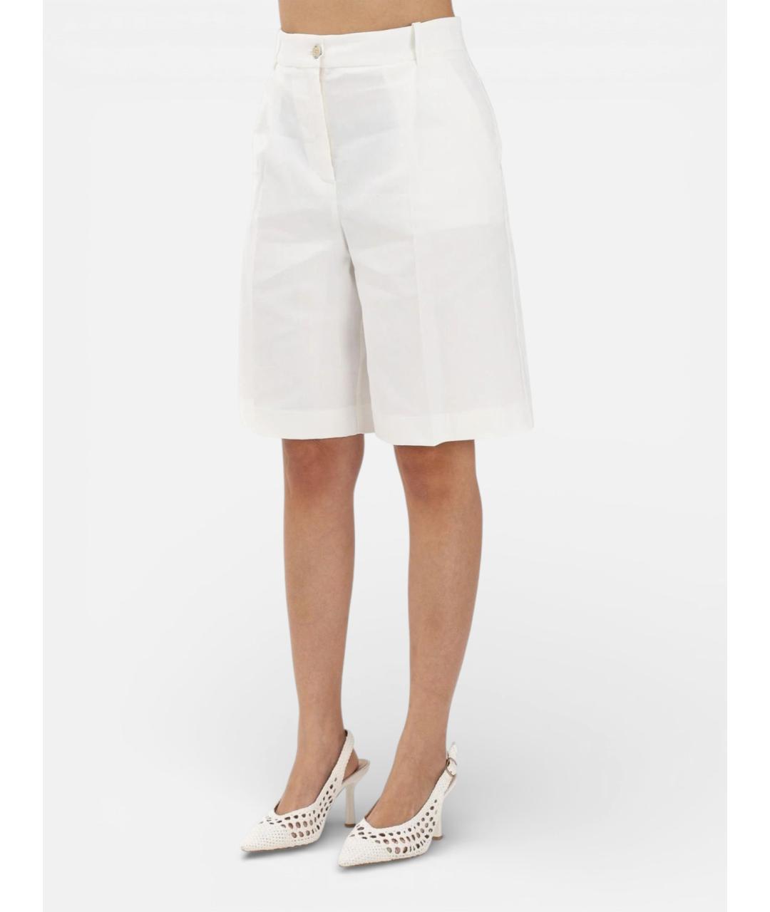 PINKO Белые льняные шорты, фото 5