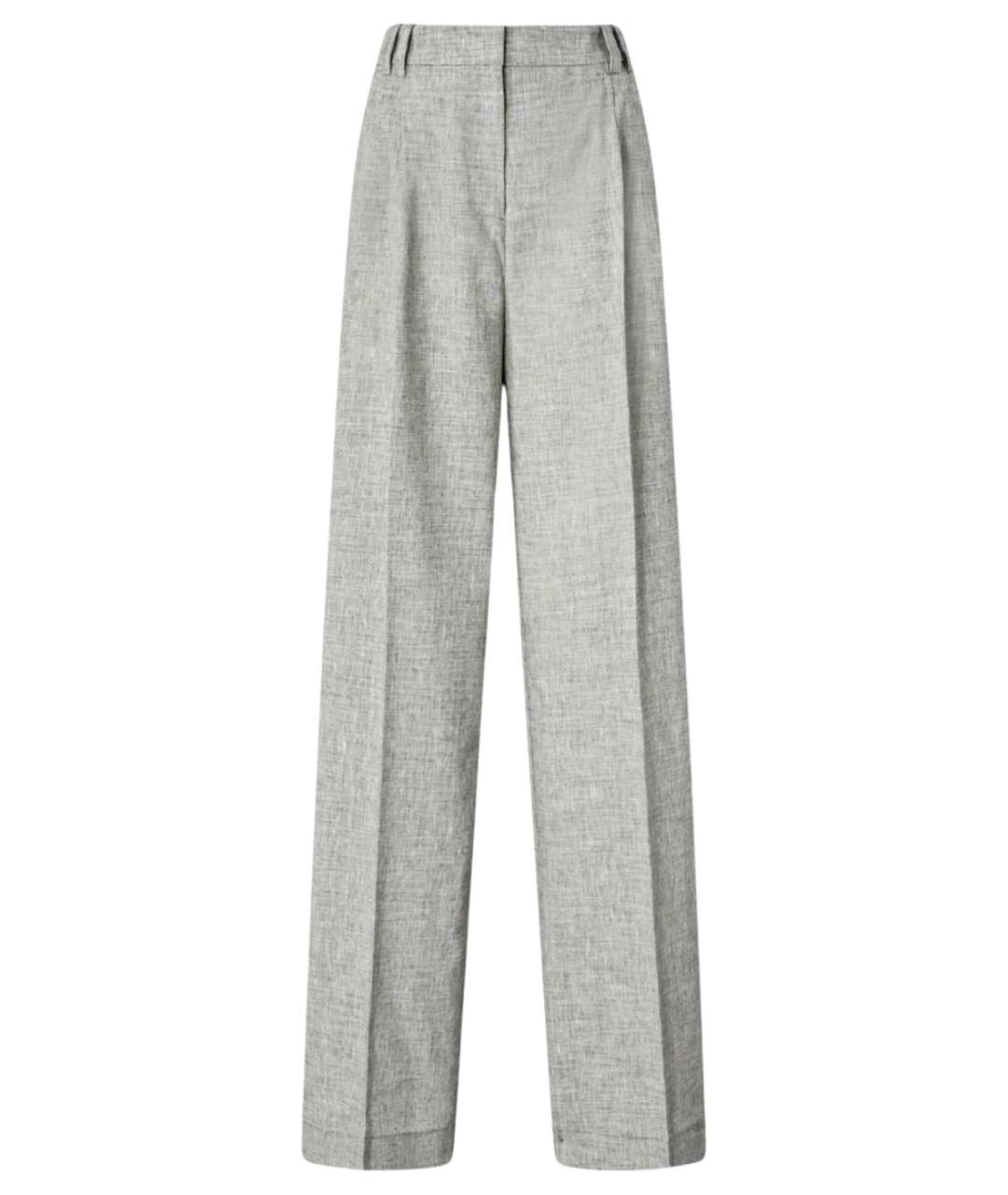 PINKO Серые хлопковые брюки широкие, фото 1