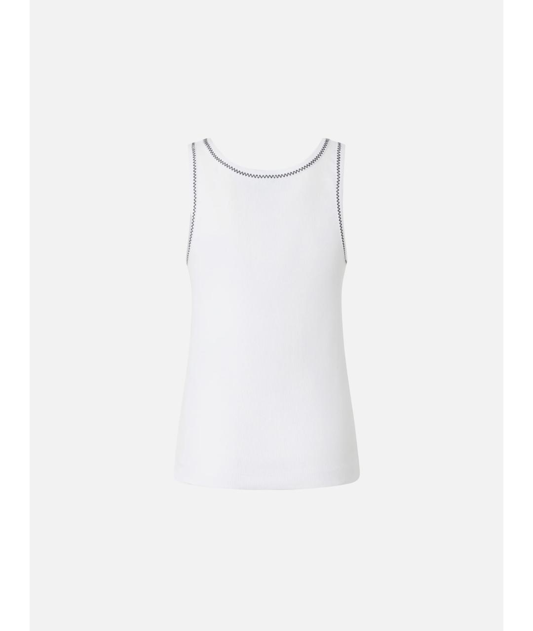 PINKO Белая хлопковая майка, фото 6