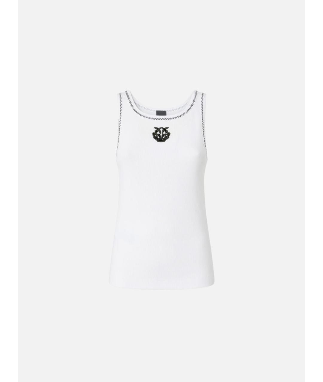 PINKO Белая хлопковая майка, фото 7