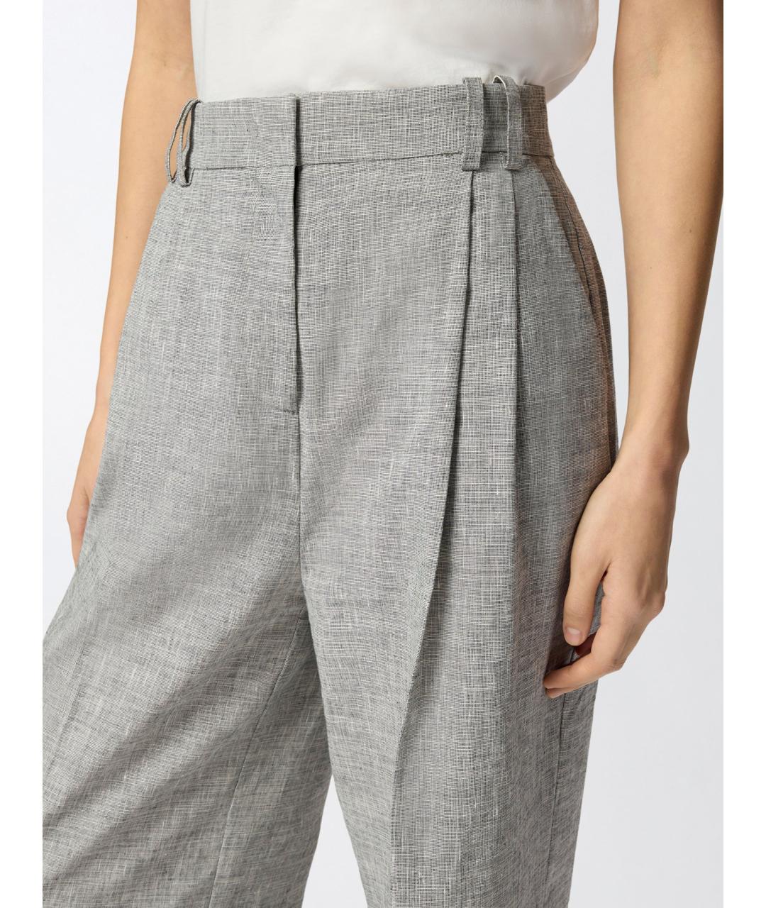 PINKO Серые хлопковые брюки широкие, фото 5