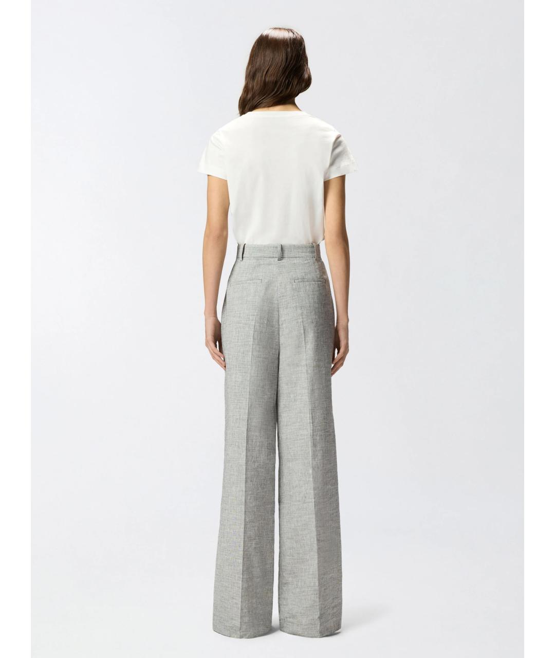 PINKO Серые хлопковые брюки широкие, фото 4