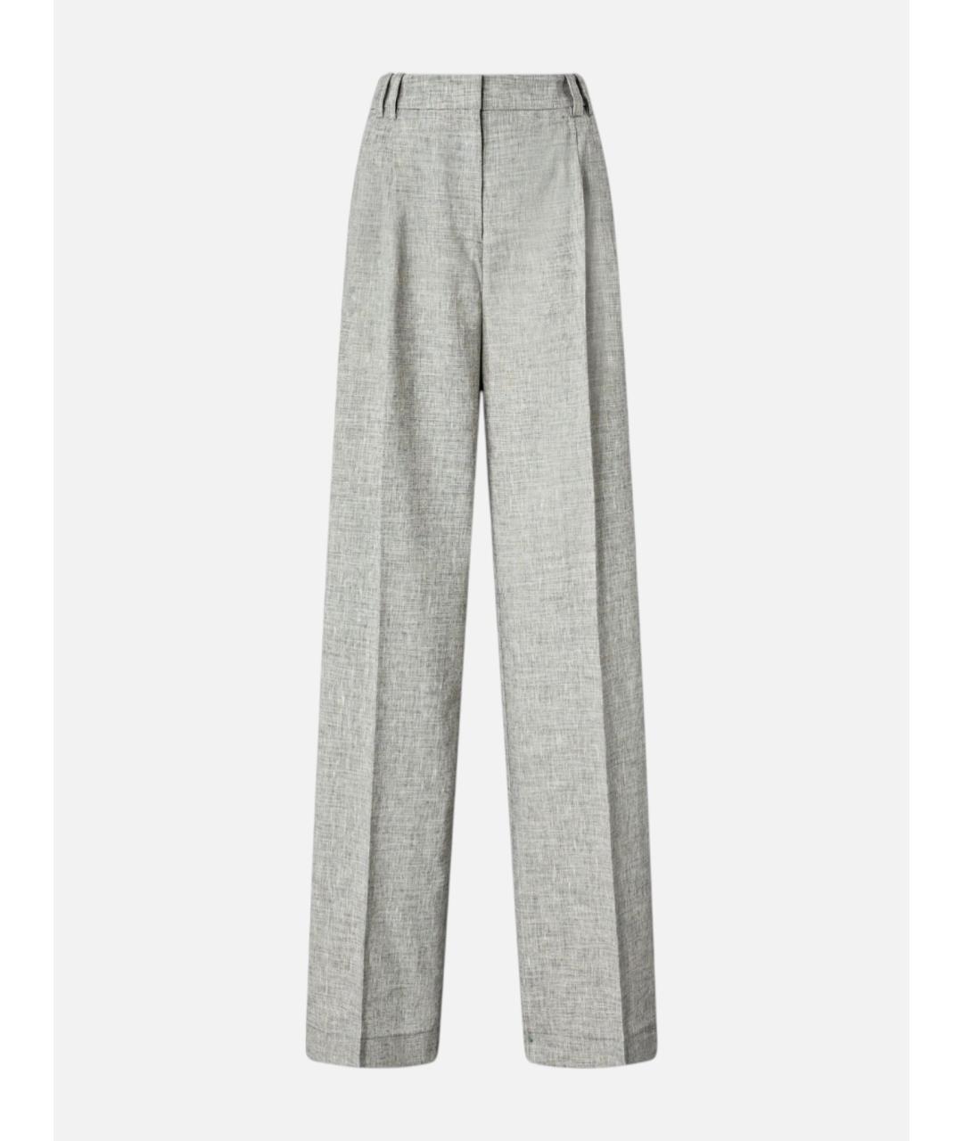 PINKO Серые хлопковые брюки широкие, фото 7