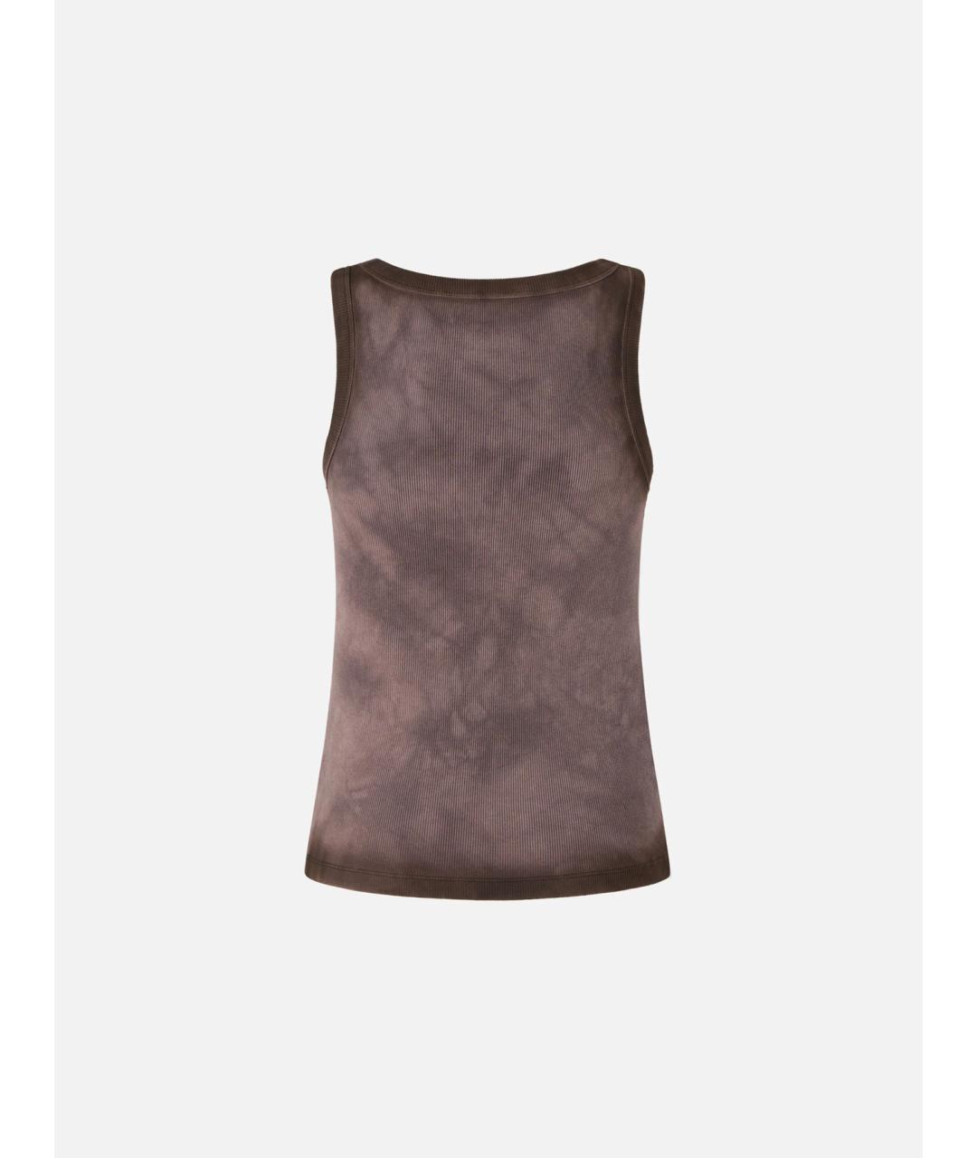PINKO Коричневая хлопковая майка, фото 6