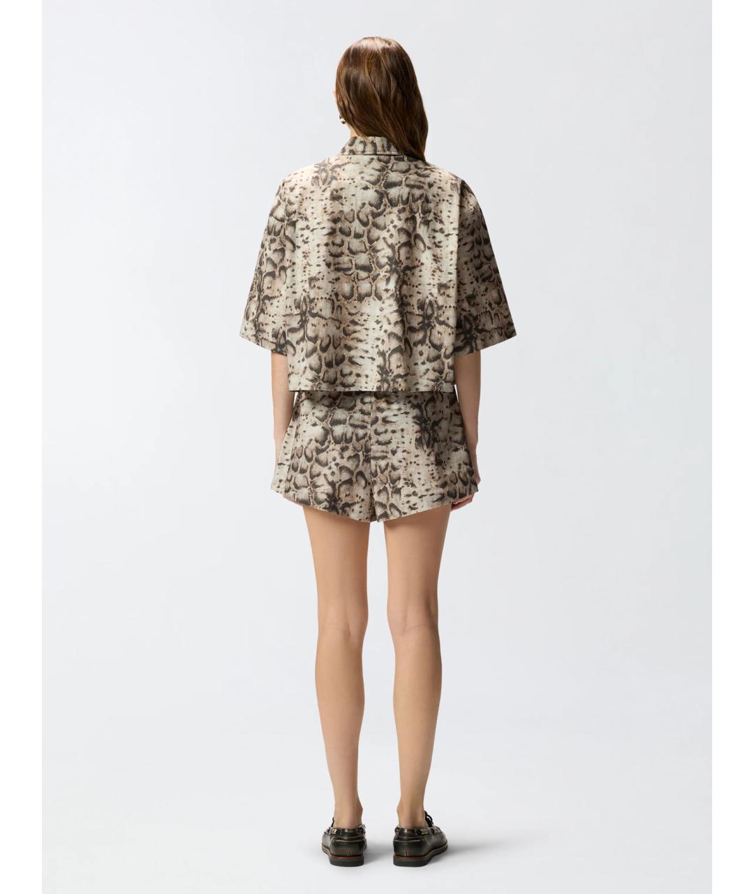 PINKO Коричневые хлопковые шорты, фото 4