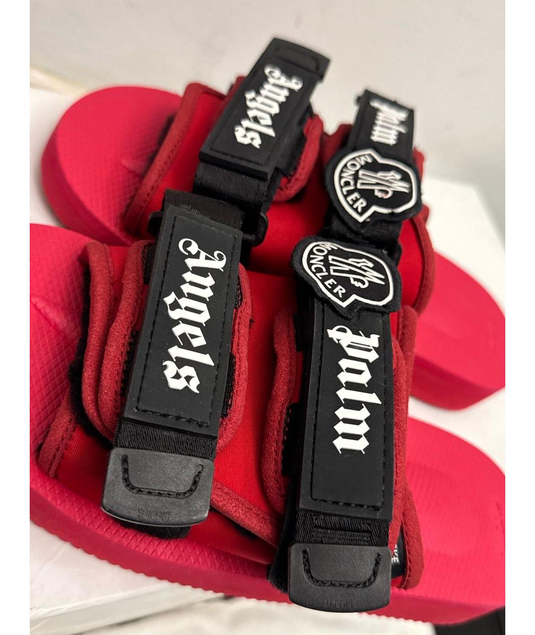 MONCLER Красные шлепанцы, фото 4