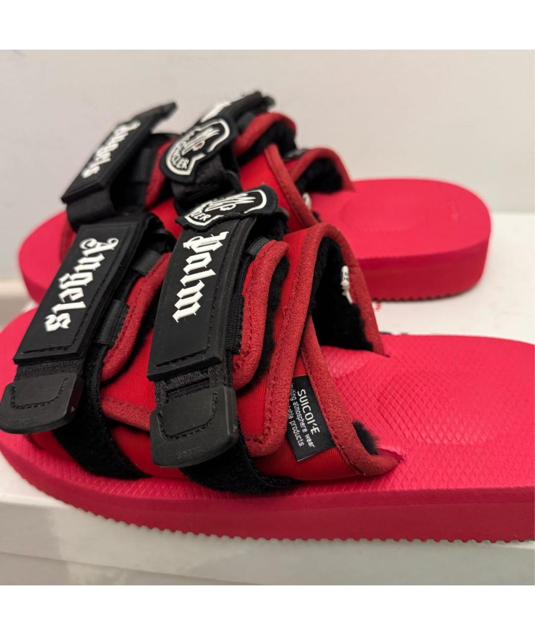 MONCLER Красные шлепанцы, фото 2