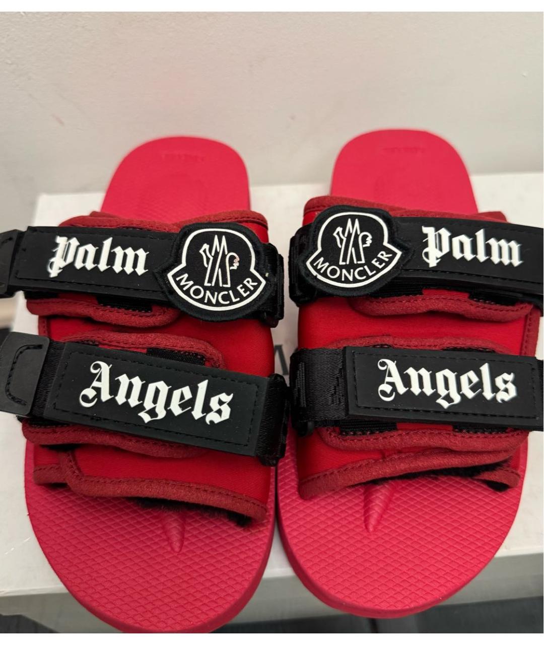 MONCLER Красные шлепанцы, фото 3
