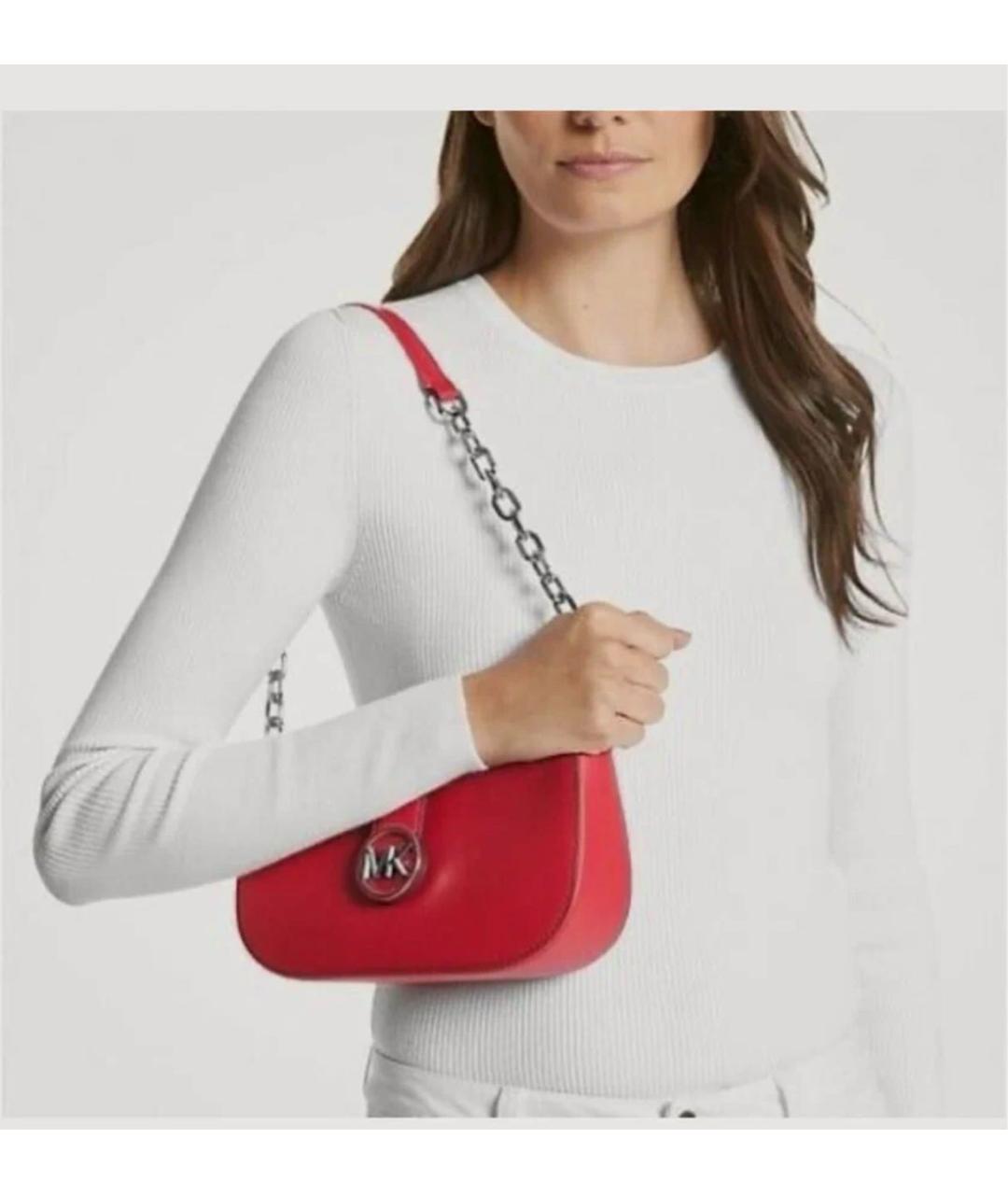 MICHAEL MICHAEL KORS Красная сумка с короткими ручками из искусственной кожи, фото 3