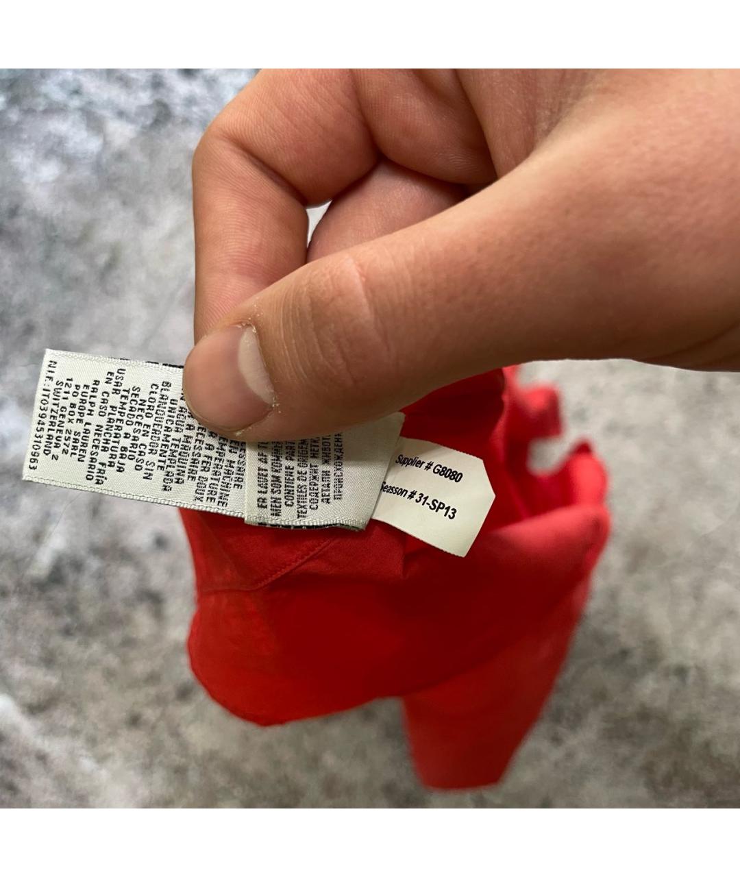 RALPH LAUREN COLLECTION Красная хлопковая рубашка, фото 3