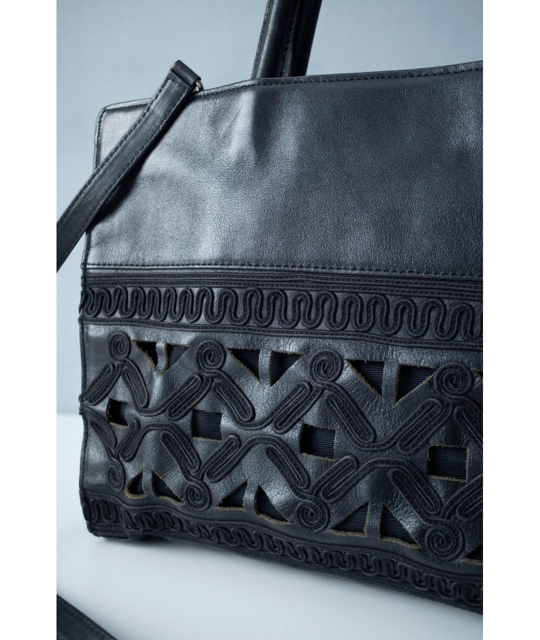 JEAN PAUL GAULTIER Черная кожаная сумка через плечо, фото 3