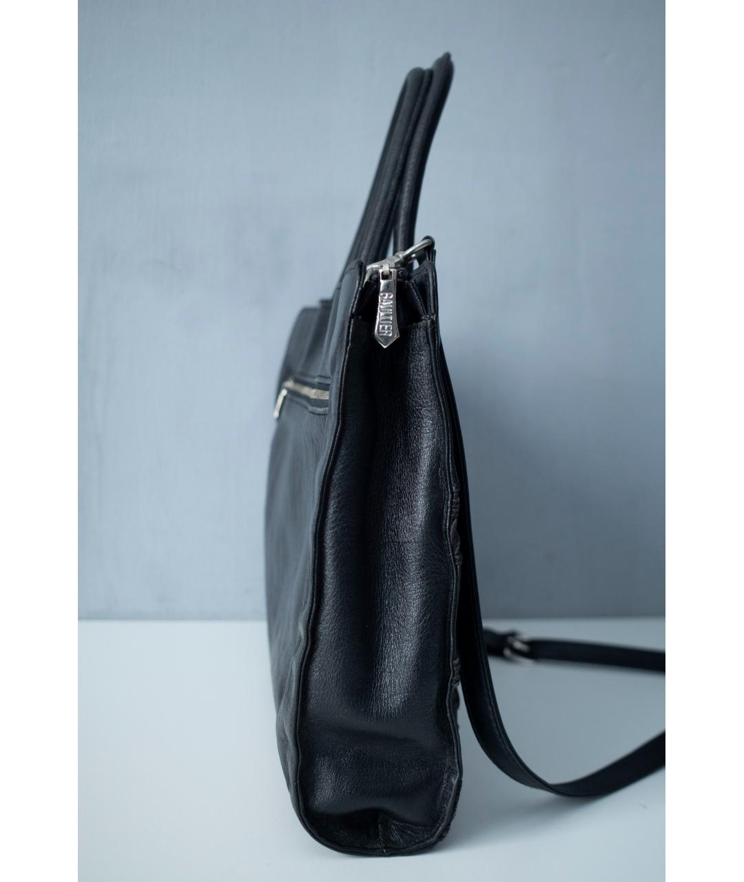 JEAN PAUL GAULTIER Черная кожаная сумка через плечо, фото 4