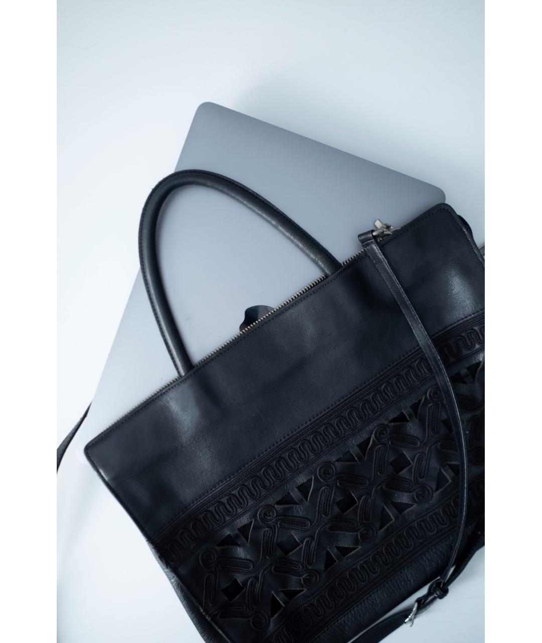 JEAN PAUL GAULTIER Черная кожаная сумка через плечо, фото 7