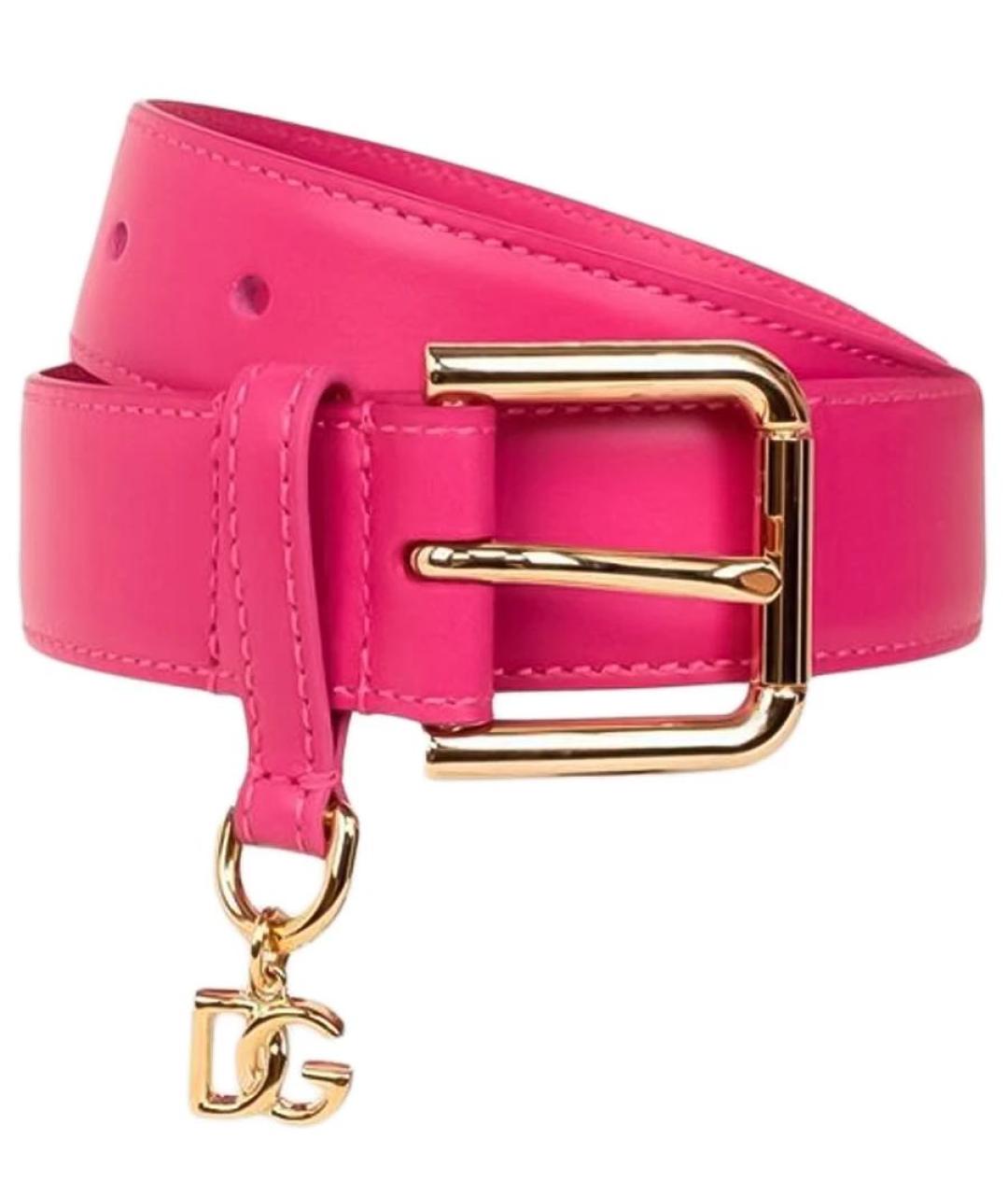 DOLCE&GABBANA Розовый кожаный ремень, фото 1