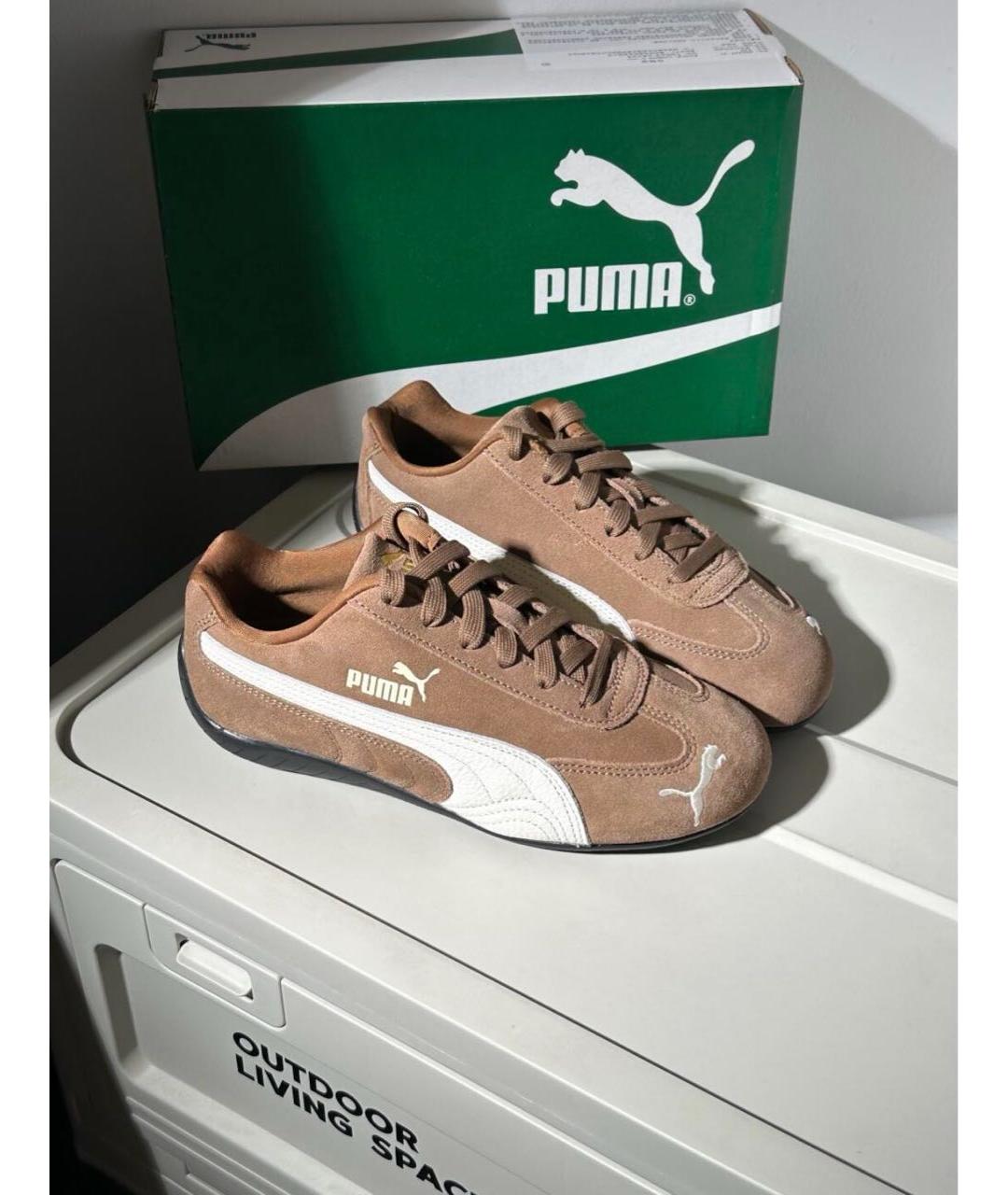 PUMA Коричневые замшевые кроссовки, фото 4