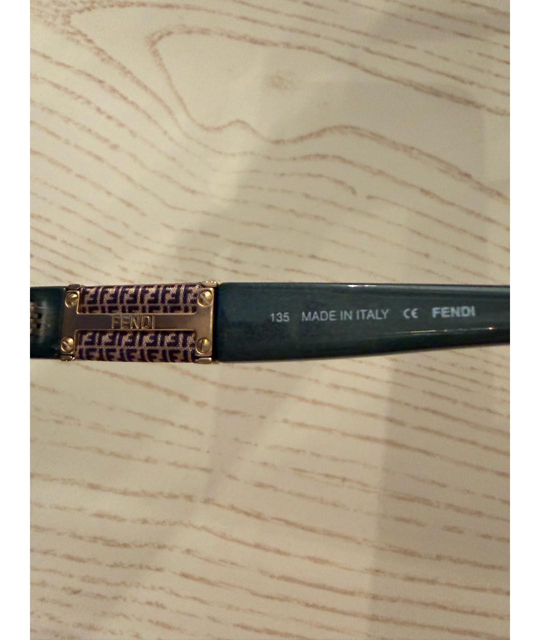 FENDI Зеленые пластиковые солнцезащитные очки, фото 2