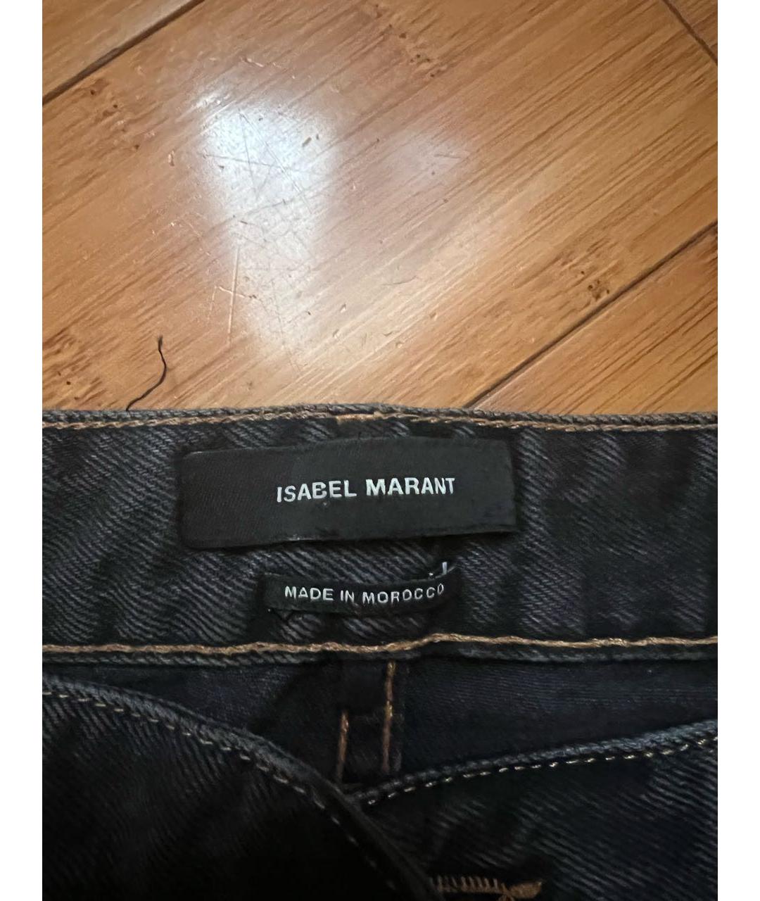 ISABEL MARANT Антрацитовые хлопковые джинсы слим, фото 2