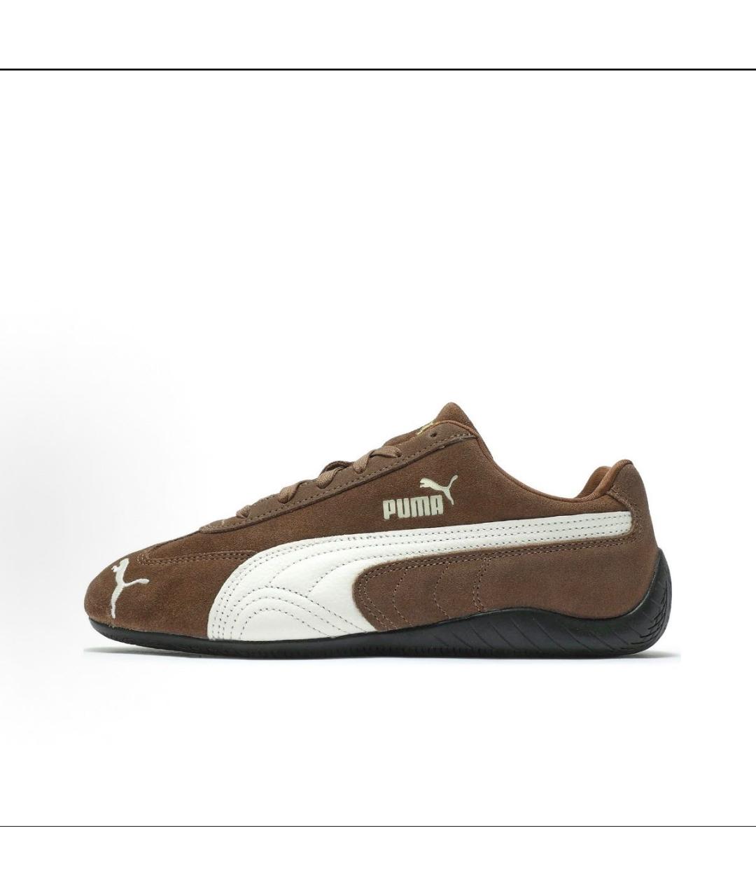 PUMA Коричневые замшевые низкие кроссовки / кеды, фото 7