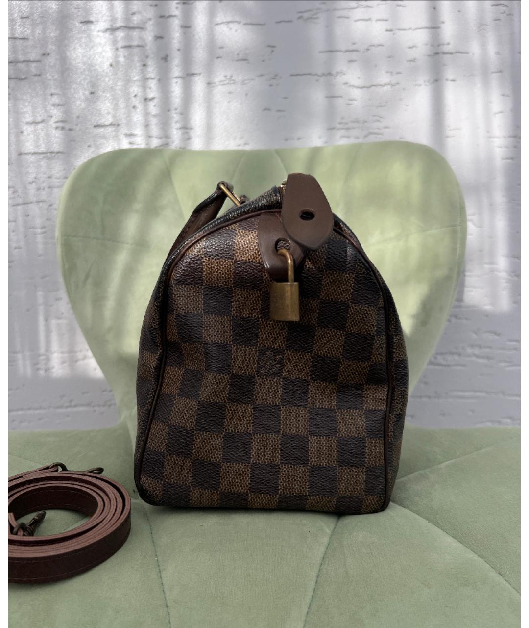 LOUIS VUITTON Коричневая кожаная сумка с короткими ручками, фото 2