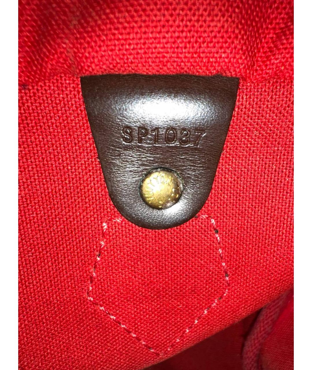 LOUIS VUITTON Коричневая кожаная сумка с короткими ручками, фото 5