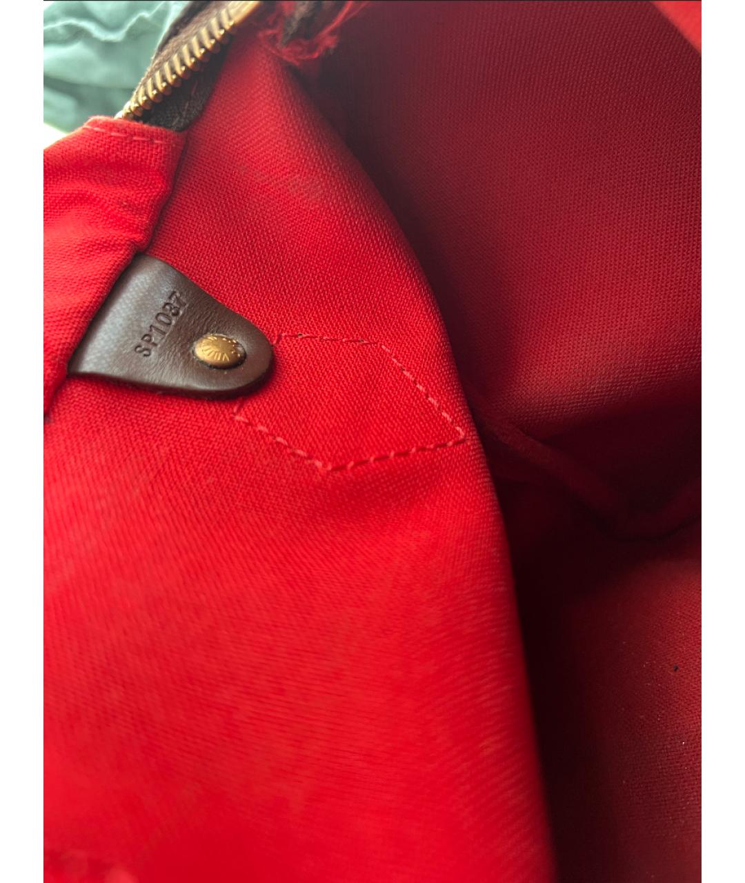 LOUIS VUITTON Коричневая кожаная сумка с короткими ручками, фото 7