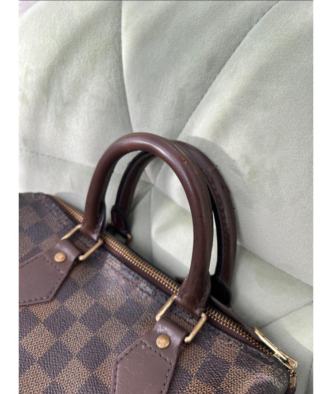 LOUIS VUITTON Коричневая кожаная сумка с короткими ручками, фото 6