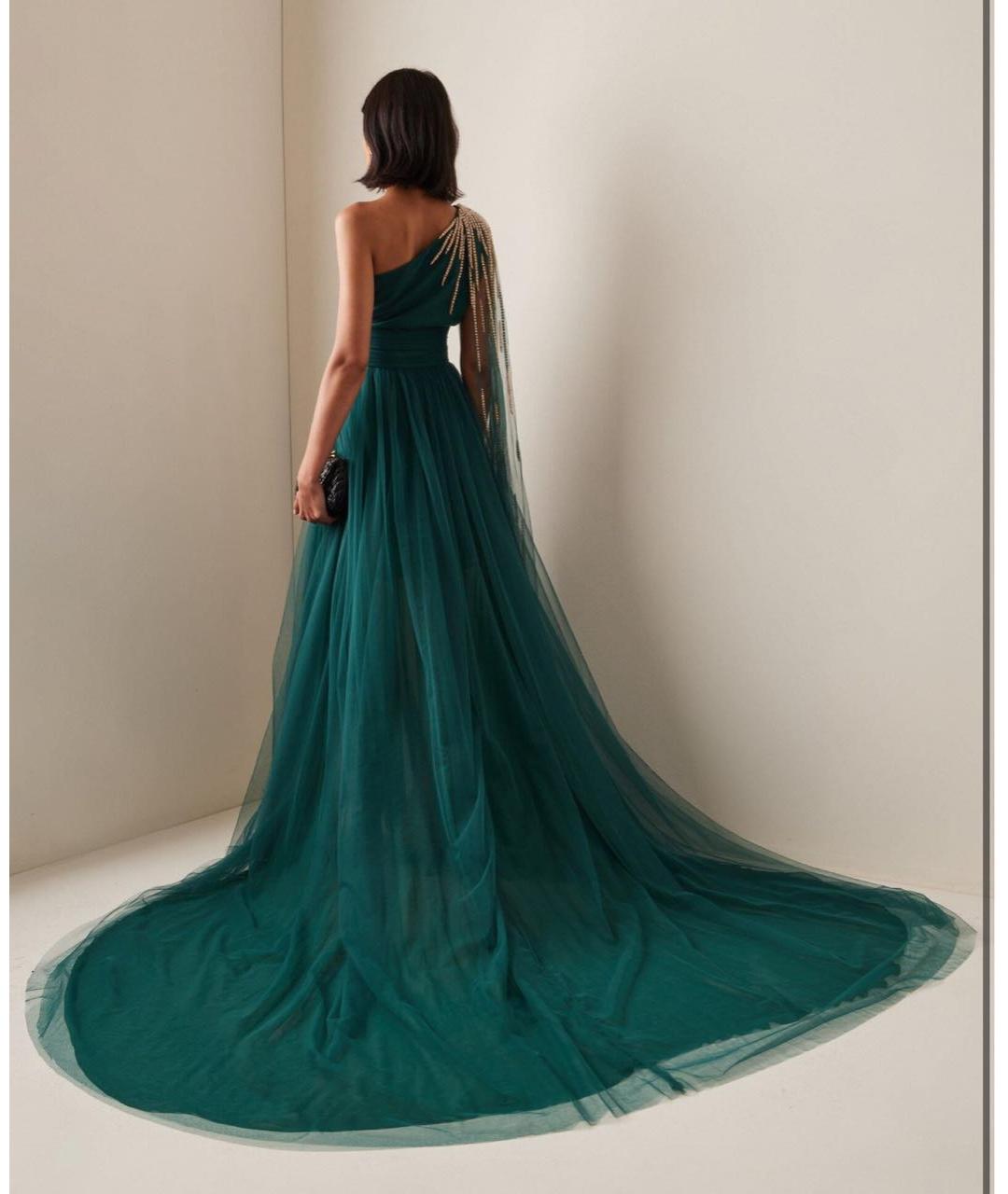 PHILOSOPHY DI LORENZO SERAFINI Зеленые шифоновое вечернее платье, фото 3