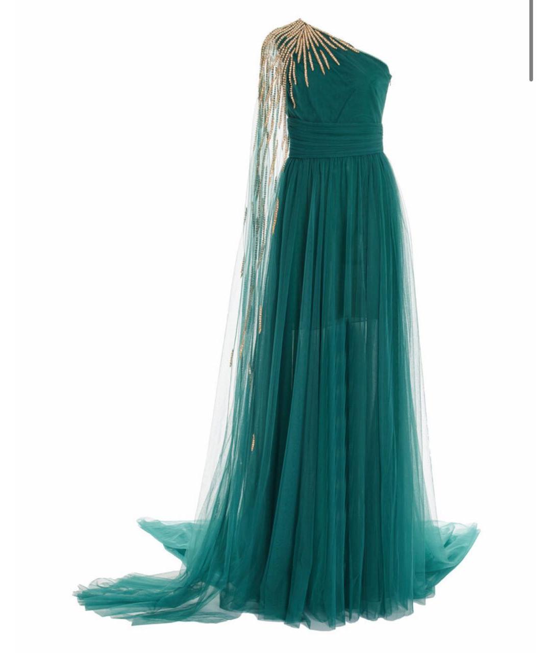 PHILOSOPHY DI LORENZO SERAFINI Зеленые шифоновое вечернее платье, фото 6