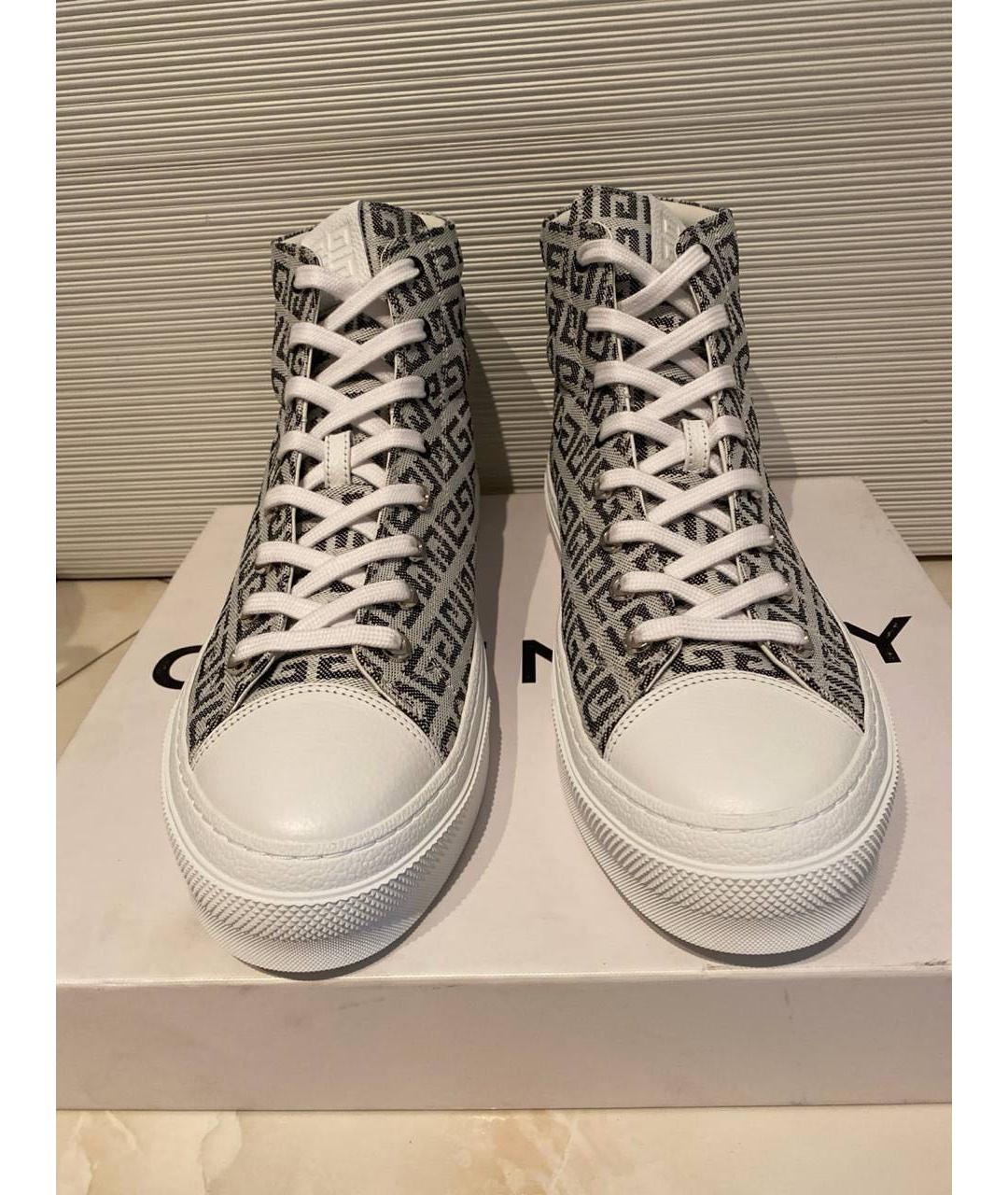 GIVENCHY Серые текстильные высокие кроссовки / кеды, фото 4