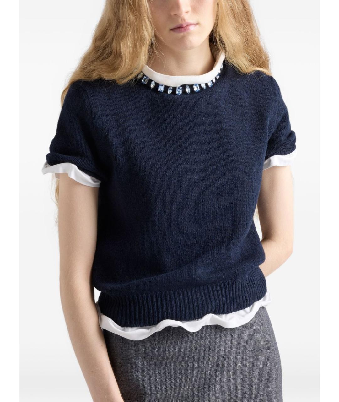 PRADA Синий кашемировый джемпер / свитер, фото 4