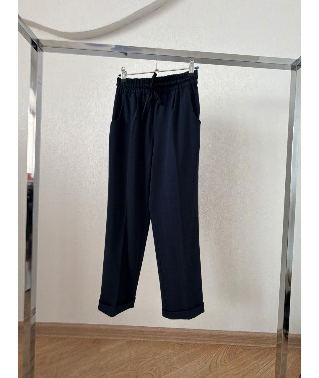 KITON Темно-синие шерстяные прямые брюки, фото 9