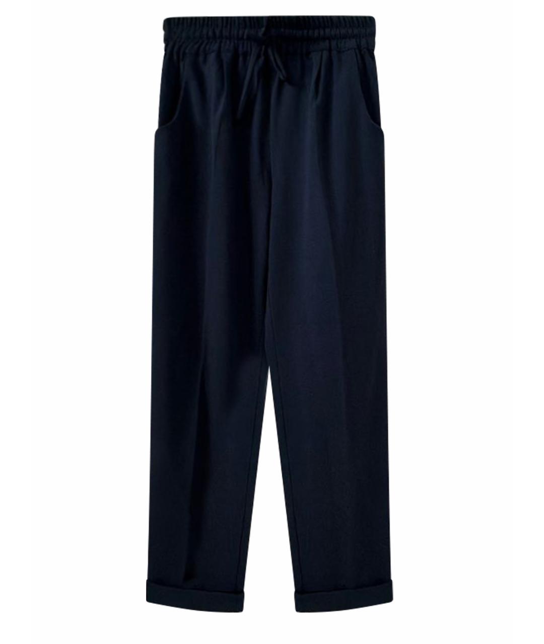 KITON Темно-синие шерстяные прямые брюки, фото 1