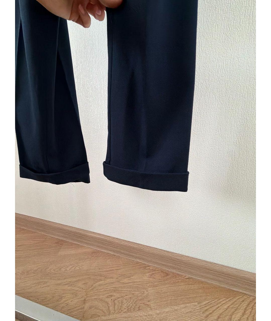 KITON Темно-синие шерстяные прямые брюки, фото 6