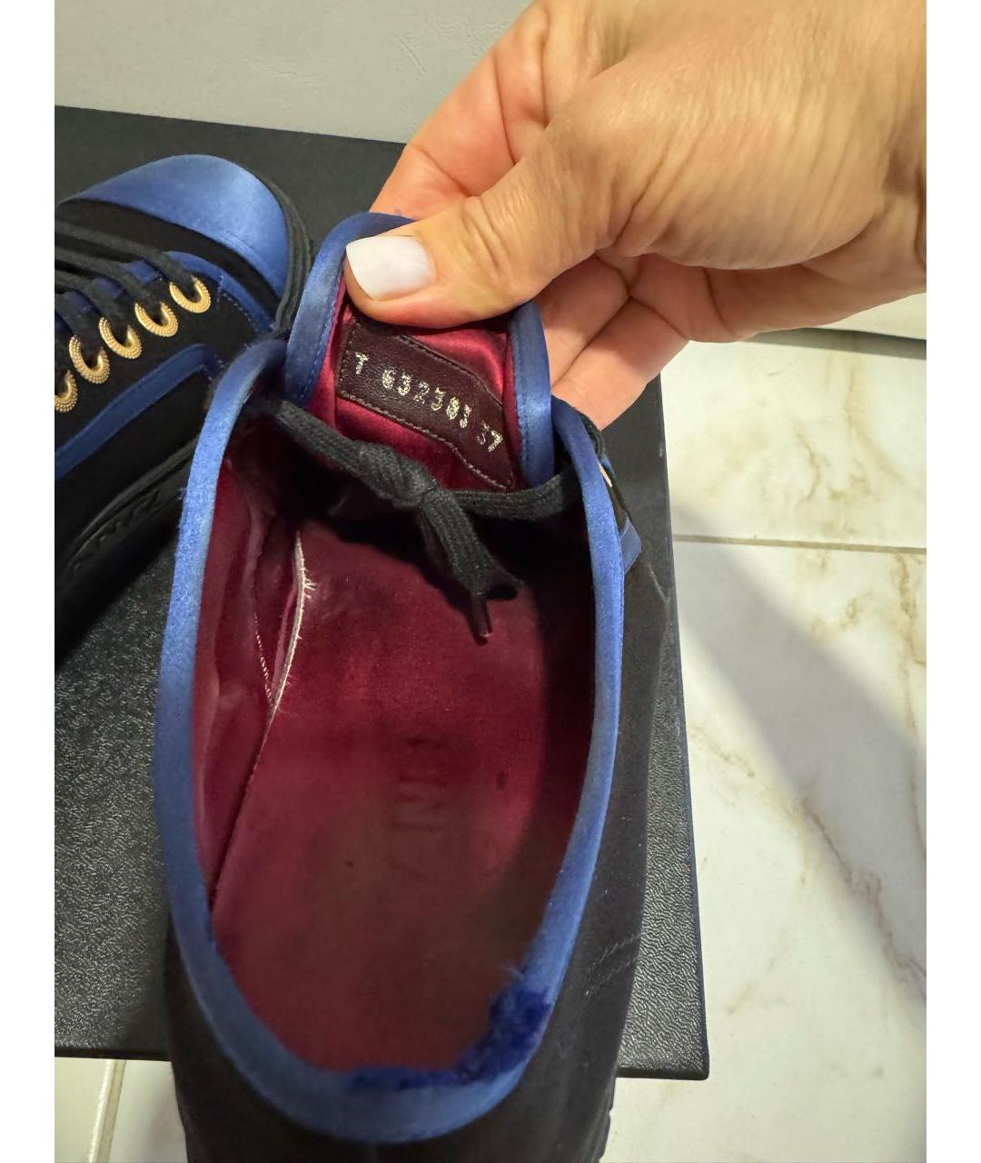 CHANEL Синие текстильные кеды, фото 6