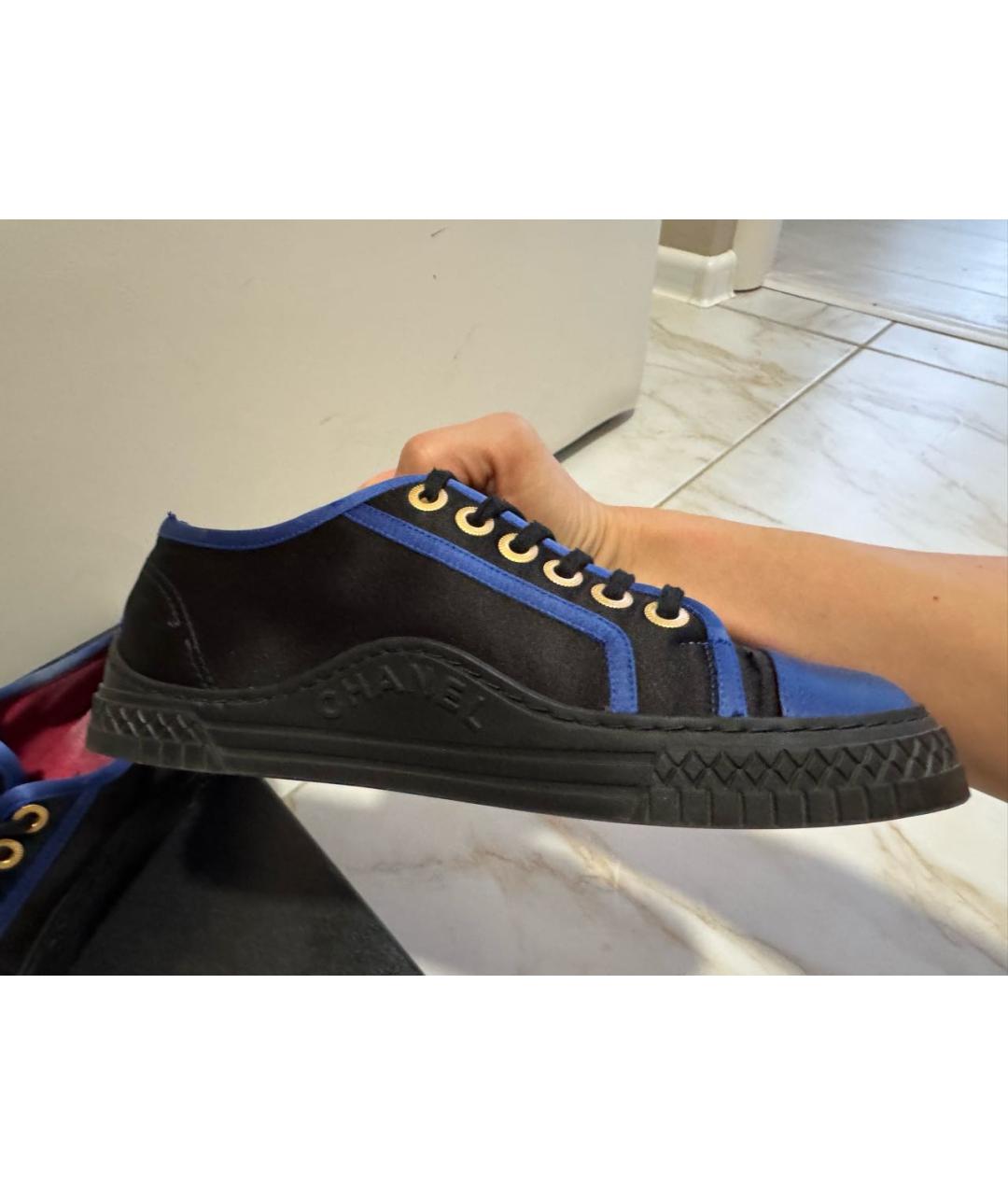 CHANEL Синие текстильные кеды, фото 8