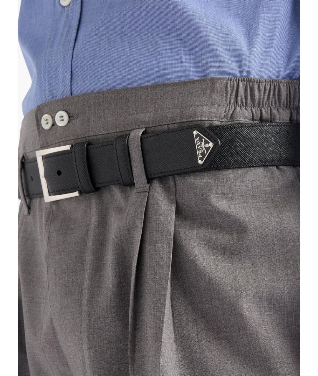 PRADA Черный кожаный ремень, фото 3