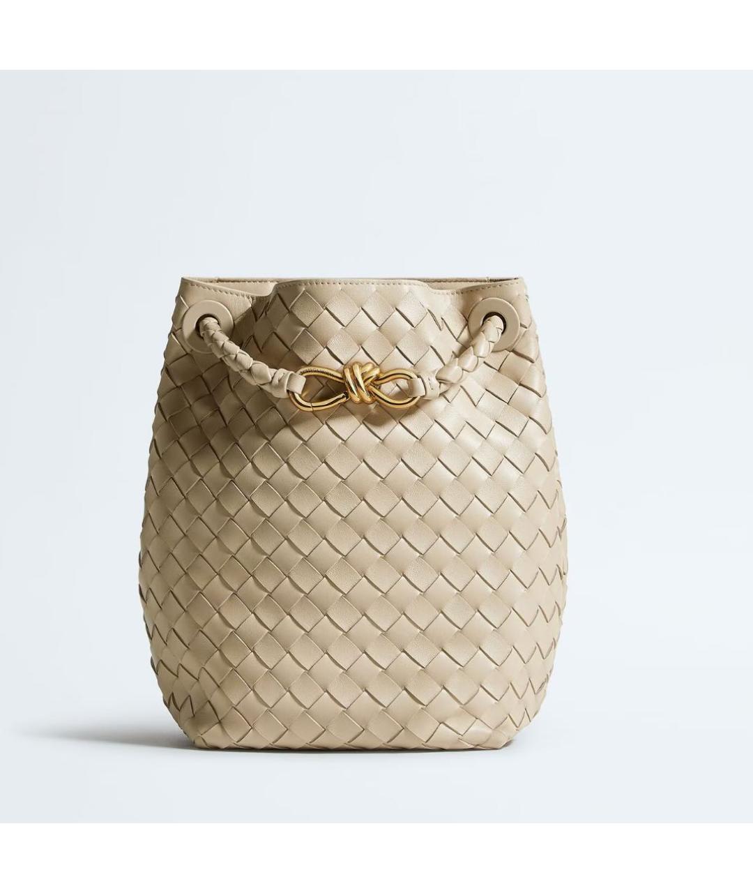 BOTTEGA VENETA Бежевая кожаная сумка тоут, фото 4