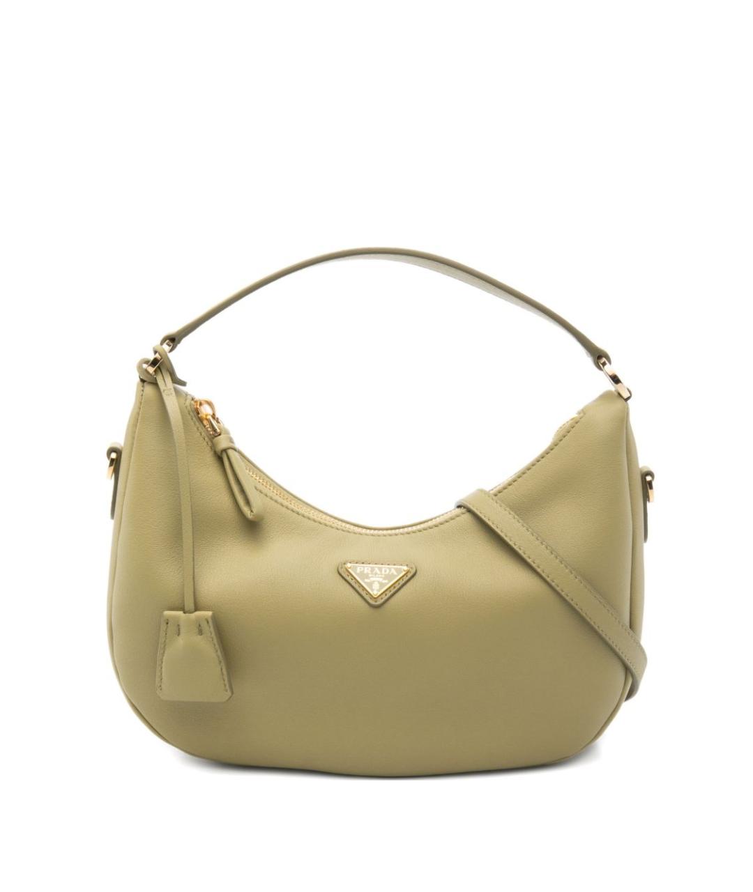 PRADA Зеленая кожаная сумка через плечо, фото 1