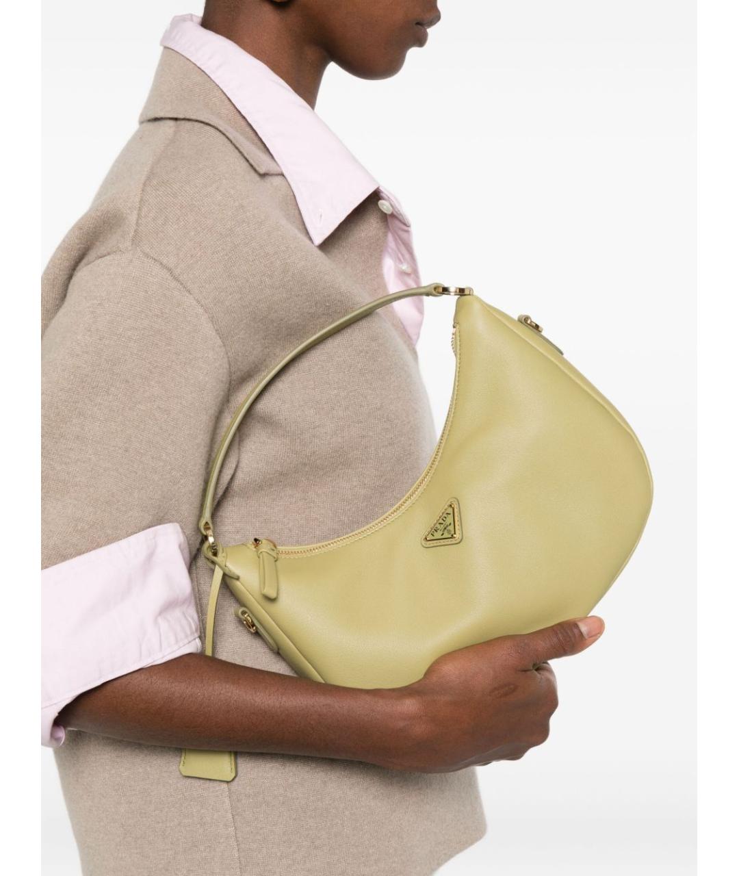 PRADA Зеленая кожаная сумка через плечо, фото 4