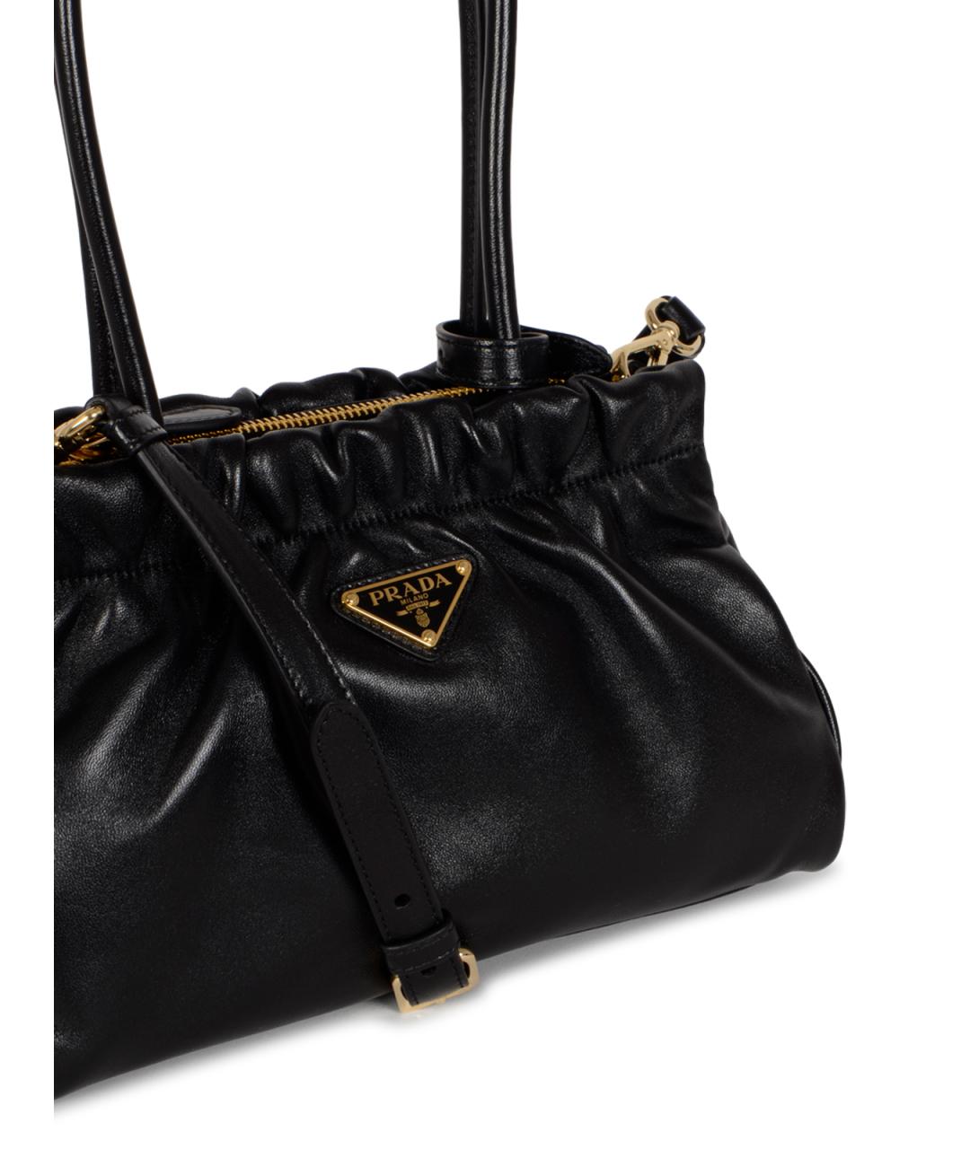 PRADA Черная кожаная сумка тоут, фото 4