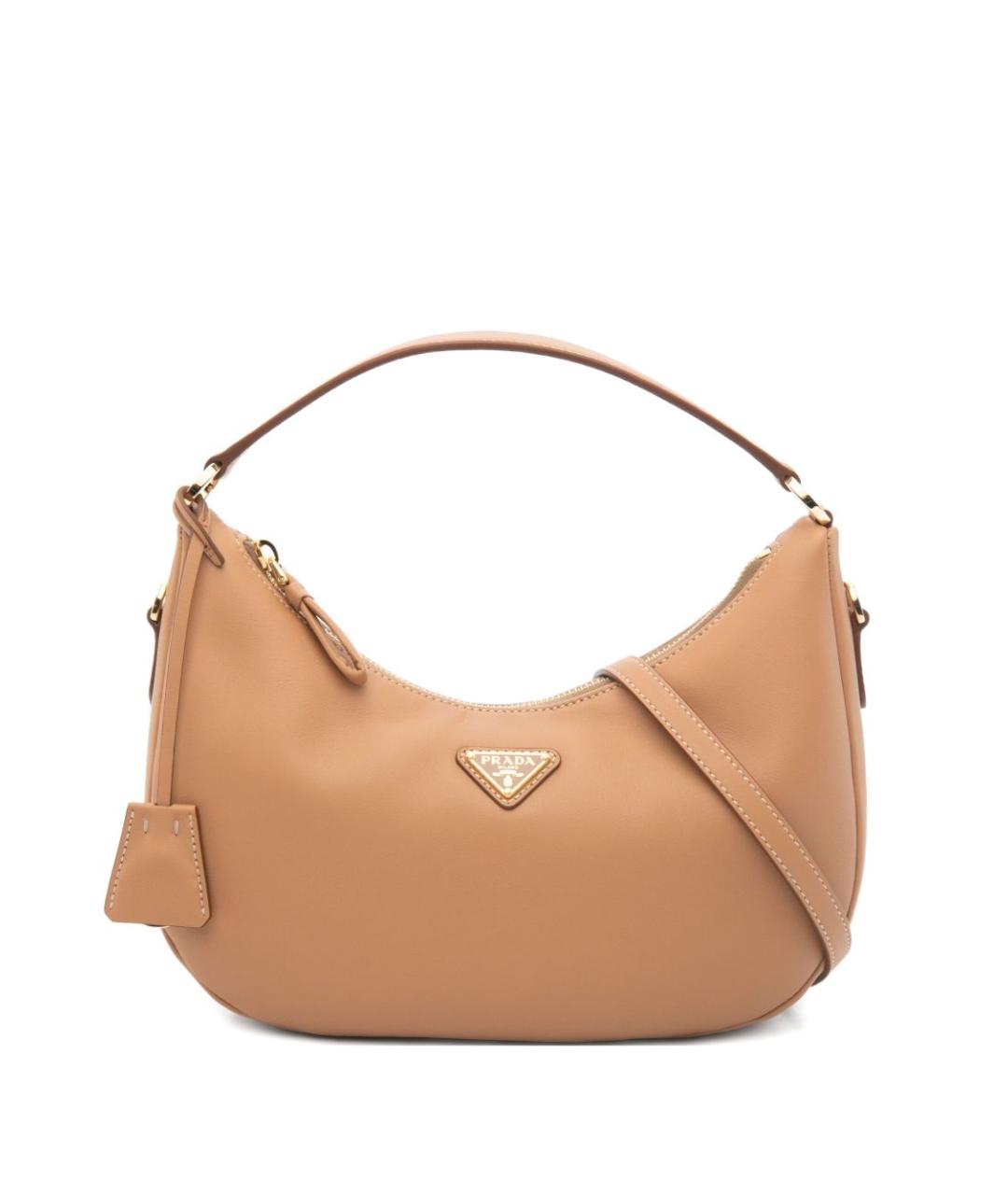 PRADA Бежевая кожаная сумка через плечо, фото 1