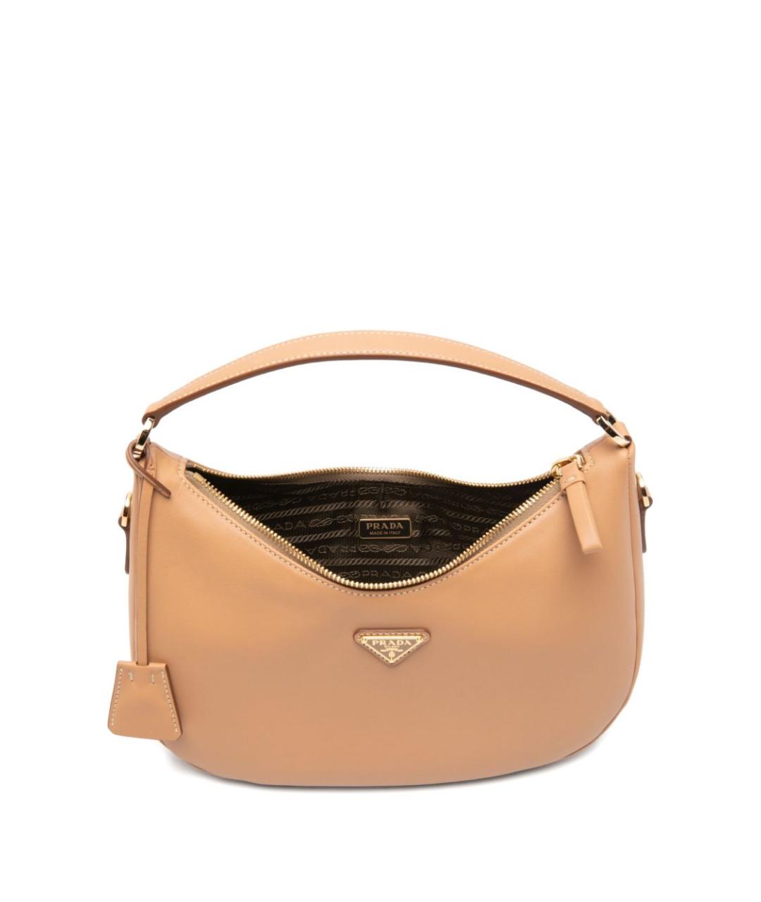 PRADA Бежевая кожаная сумка через плечо, фото 5